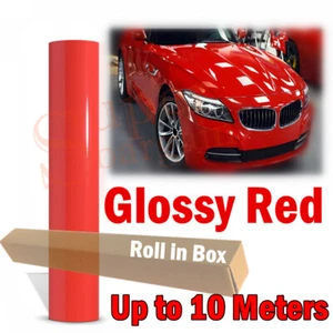 Glossy Gloss Red Car Vinyl Wrap Vinyl Sticker Glossy Red Stickers Decals Vinyl - Picture 1 of 9