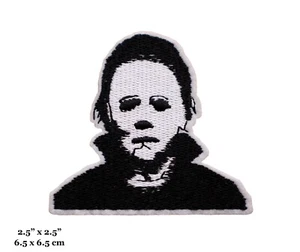 Michael Myers Halloween Horror Movie Character Face Embroidered Iron On Patch - Picture 1 of 2