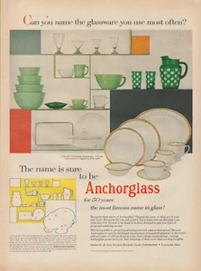 1955 Anchorglass Glassware Used Most Often 50 Years Dinnerware Vintage Print Ad - Picture 1 of 1