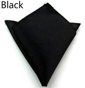 Men's Satin Silk Pocket Square Hankie Hankerchief Wedding Party Formal Suit - Picture 1 of 23