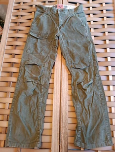 H&M L.O.G.G. Cord Cargo Pants 140 10-11 Y. TOP Green - Picture 1 of 9