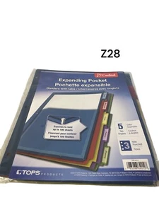 Cardinal 84012 5-Tab Expanding Pocket Index Dividers - Assorted (5/Pack) New - Picture 1 of 1