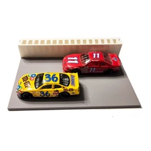 2 pack 6" Wide 1/64 Stock Car Banked(Sloped) Track Display Two Lane  Safety Wall - Picture 1 of 4