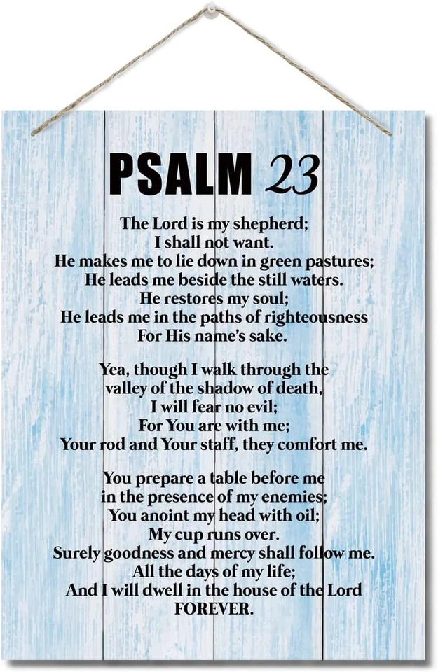 Inspirational Wood Art Signs, Psalms 23- the Lord Is My Shepherd, Bible Verse - Image 1 of 4
