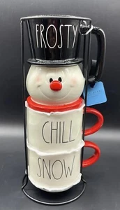 Rae Dunn Artisan Collection By Magenta Frosty The Snowman Mug Set W/ Holder - Picture 1 of 2