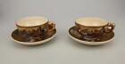 Antique Japanese Satsuma Moirrage Cup and Saucers Dragon Signed Immortals