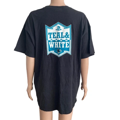 rare 2008 san jose Sharks tshirt mens xl teal & white nhl hockey Cover