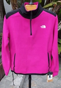 NUEVO CON ETIQUETAS $149 NORTH FACE Alpino Relajado Fuscia Rosa Polartec Suéter Polar Cremallera Pequeño - Imagen 1 de 11