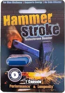 Hammer Stroke Male Supplement Testosterone & Libido Booster 10-Pack - Picture 1 of 2