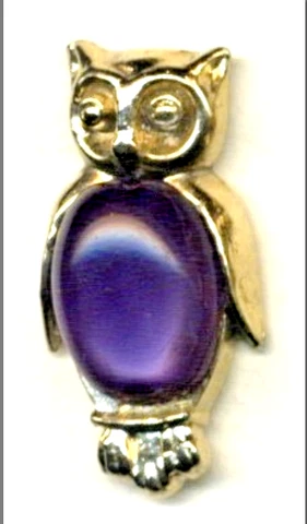1950's PURPLE Jelly Belly Owl Vintage Button Cover