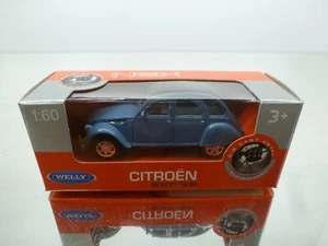WELLY CITROEN 2CV - BLUE 3-inch 1:60 PULL BACK - GOOD CONDITION IN BOX - 250 - Imagen 1 de 4
