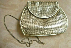 WHITING & DAVIS Handtasche Gold Metall Mesh & Leder - Bild 1 von 6