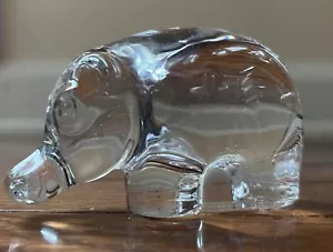 Villeroy & Boch Vintage Crystal Glass Hippo Figurine Paperweight Germany - Picture 1 of 9
