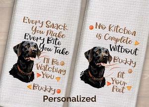 Set 2 strofinacci da laboratorio neri personalizzati asciugamani cane fatti a mano labrador regalo mamma - Foto 1 di 7