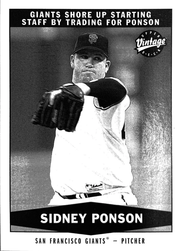 2004 Upper Deck Vintage Sidney Ponson Black & White Parallel Insert #330 - Image 1 of 2
