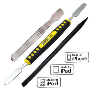 3 iN Rubber Grip Metal Spudger & Naylon Opening Pry Tool for Apple iPad iPhone  - Picture 1 of 7