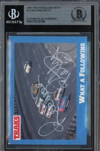 Richard Petty Signed 1991 Traks Richard Petty Racing #15 AUTO BGS BAS Authentic - Picture 1 of 2