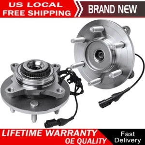 Pair Front Wheel Bearing and Hub 4x4 For Ford F150 Lincoln Mark LT w/ABS - Picture 1 of 8