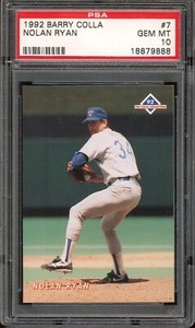 1992 Barry Colla Ryan Baseball #7 Nolan Ryan PSA 10