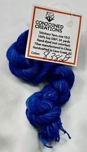 Conjoined Creations Thread 100% Soy silk 10/2 30 yards hand-dyed blue 838D - Picture 1 of 1