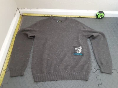 Volcom Sweater Mens Small Thermal Gray Pullover Wool Blend #S129 - Image 1 of 4