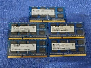 Lot of 5 Elpida 2GB 2Rx8 PC3-10600S-9-10-F1 RAM Modules. 10 GB Total - Picture 1 of 2