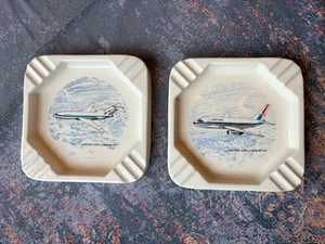 Very Rare! United Airlines B-727 & B-737 Airlines Captain's Ashtray Set - Picture 1 of 12