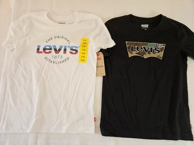 Pack de 2 camisetas Levi's para niños talla pequeña (8) rojas/grises o blancas/negras nuevas con etiquetas Foto 1 de 4