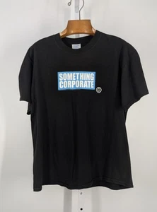 Something Corporate Vintage Y2K 2003 Box Logo T Shirt Emo Indie Rock Band Large - Picture 1 of 4