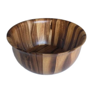 B Smith große Akazienholz Salat Servierschüssel 12,5"x6" MCM schön mehrfarbig - Bild 1 von 9