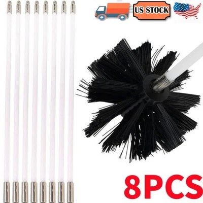 💖8 piezas Kit de limpieza de cepillo de conductos Secadora Ventilación Cepillo de limpieza Removedor de pelusa Herramienta de taladro Foto 1 de 4