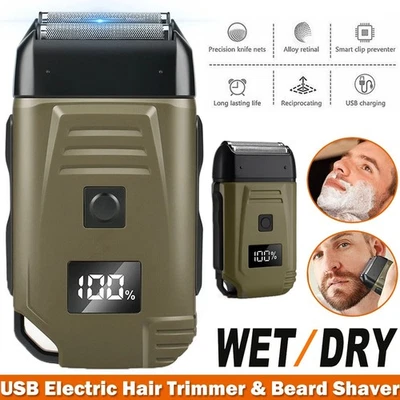 Aparador de barbear elétrico USB masculino barba barba barba barbeador recarregável - Imagem 1 de 4