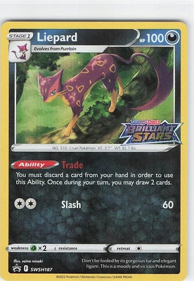 Pokemon SWSH: Sword & Shield Promo Cards #SWSH187 Liepard Promo - Image 1 of 2