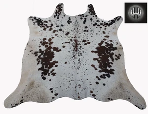 100% Natural Cowhide Rug Cow Skin HAIR ON Leather Floor Rug - Picture 1 of 3