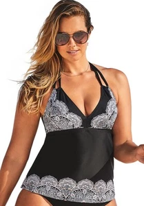 Swimsuits for All Women's Apron Halter Tankini Top (Plus Sizes Available) - Picture 1 of 6
