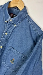 RALPH LAUREN CHAPS DENIM SHIRT Size M (fits like Large) Men`s Blue Vintage - Picture 1 of 6