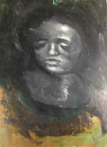 Quadro astratto olio su tavola George Kosanovic "Luce nelle tenebre" 16" x 12" - Foto 1 di 7