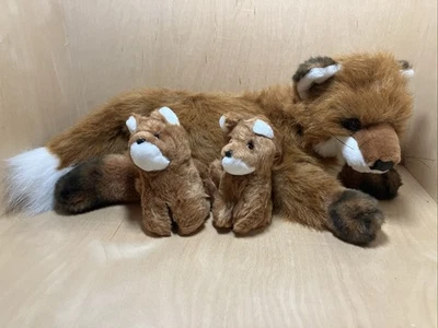 Vintage Unipak Pregnant Fox With Cub Baby Fox Plush Lot - 21" - Image 1 of 4