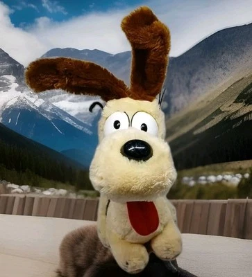 Odie Plush 11" Stuffed Animal Dog Garfield Fun Farm Toy Vintage 1983 Flaws - Image 1 of 4