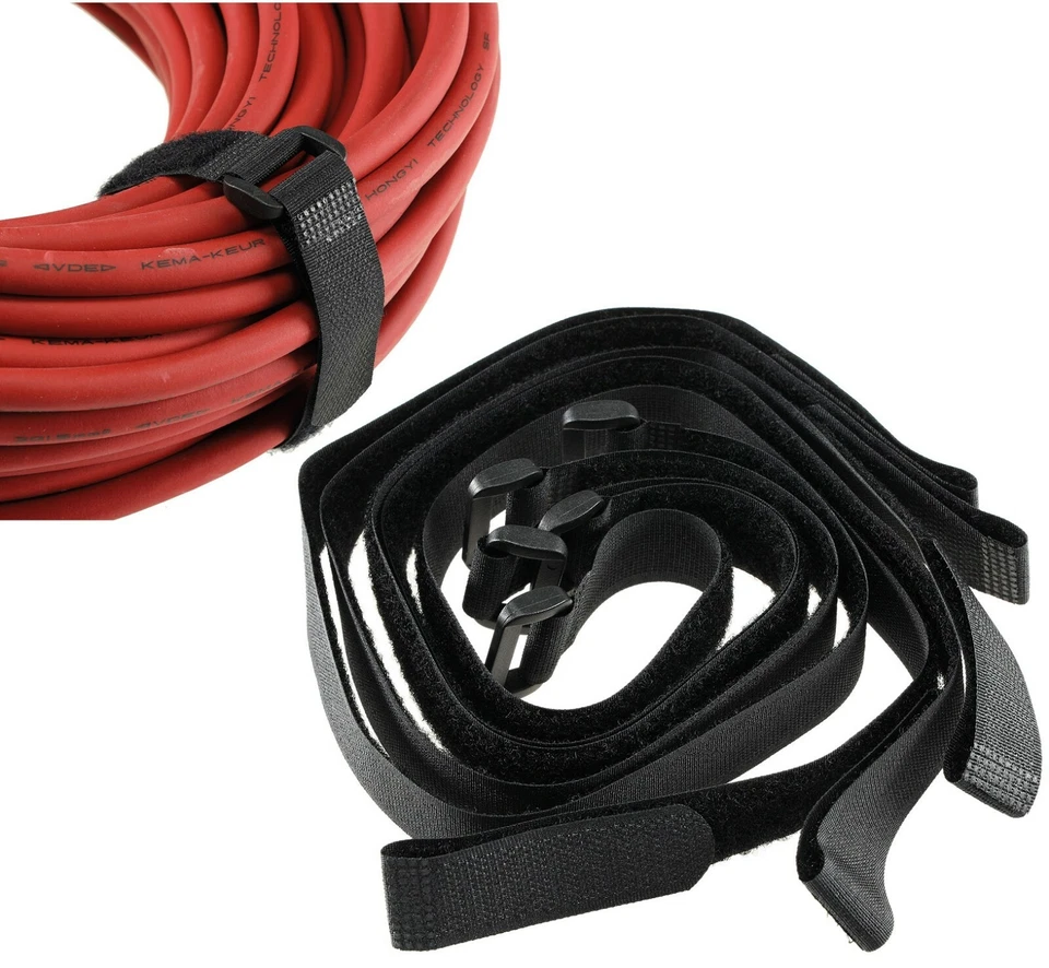 10x Klettband Klettkabelbinder Klettbänder Schlaufenband mit Öse 50x2cm 22936 - Bild 1 von 1