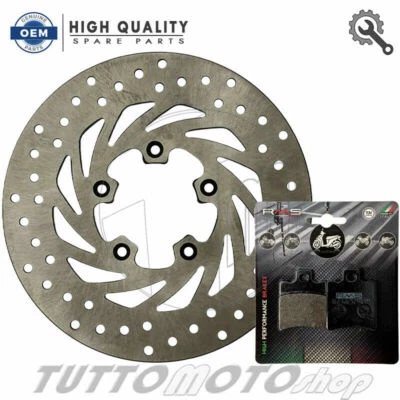 KIT DISCO FRENO ANTERIORE + PASTIGLIE RMS APRILIA SCARABEO 50 4T 2002 2003 2004 - Immagine 1 di 4