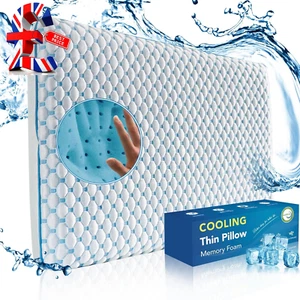 Quality Ultra Thin Cooling Memory Foam Pillow for Stomach and Back Sleepers/Low - Picture 1 of 12