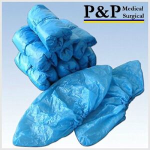 100-Pack Azul Impermeable Bota Cubiertas De Zapatos Desechables De Deslizamiento duradero Antideslizante 