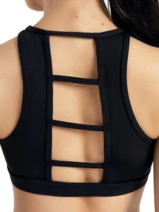 Capezio Team Basics Ladder Back Bralette Size S Black Top Dance Gymnastics - Picture 1 of 5