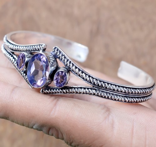 VALENTINO Bracciale con pietre preziose taglio ametista viola braccialetto in argento sterling 925 per tutti