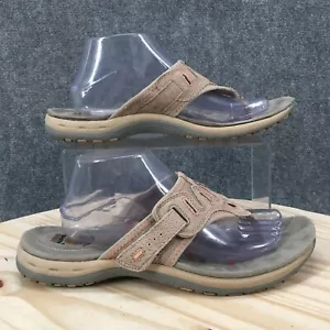 Earth Spirit Sandals Womens 11 Gelron 2000 Slip On Thong Flats Brown Leather - Picture 1 of 17