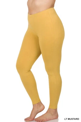 Mujer PLUS Talla ZENANA Hasta el Tobillo Leggings Algodón Elastizado Pantalones Yoga Foto 1 de 2