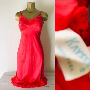 Vintage 60’s KAYSER Lace-Trimmed Coral Slip Chemise Size 32 - Picture 1 of 12