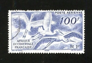 French West Africa C13 Great White Egrets in Flight 1947 Used - Picture 1 of 2
