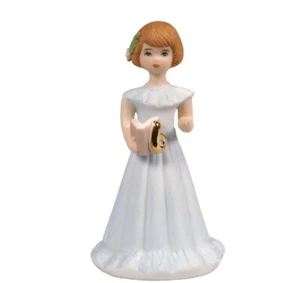 ENESCO GROWING UP GIRLS AGE 6 BRUNETTE FIGURINE CAKE TOPPER BRAND NEW E9530 - Picture 1 of 4
